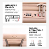 Aerolite Expandable 55x40x20-23cm Cabin Luggage – Ryanair & Wizz Air Priority Max Size Hard Shell Carry-On Suitcase with 2 Wheels & TSA Lock – 40L to 46L - Beige