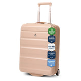 Aerolite Expandable Cabin Suitcase 55x40x20cm Ryanair Priority Max Size, Expands to 55x40x23cm for Lufthansa & Wizz Air Priority, Hard Shell 2-Wheel Carry-On Trolley with TSA Lock, 40–46L Capacity, Beige