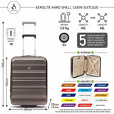 Aerolite Expandable 55x40x20-23cm Cabin Luggage – Ryanair & Wizz Air Priority Max Size Hard Shell Carry-On Suitcase with 2 Wheels & TSA Lock – 40L to 46L - Charcoal