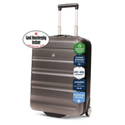 Aerolite Expandable Cabin Suitcase 55x40x20cm Ryanair Priority Max Size, Expands to 55x40x23cm for Lufthansa & Wizz Air Priority, Hard Shell 2-Wheel Carry-On Trolley with TSA Lock, 40–46L Capacity, Charcoal