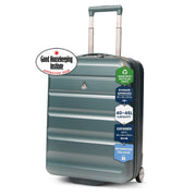 Aerolite Expandable Cabin Suitcase 55x40x20cm Ryanair Priority Max Size, Expands to 55x40x23cm for Lufthansa & Wizz Air Priority, Hard Shell 2-Wheel Carry-On Trolley with TSA Lock, 40–46L Capacity, Forest Green