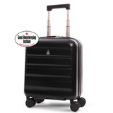 Aerolite 45x36x20cm EasyJet Cabin Suitcase – Underseat Hard Shell Carry On Luggage with 8 Spinner Wheels, TSA Lock & ABS Shell, Lightweight 28L Cabin Bag (Black)