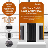 Aerolite 45x36x20cm EasyJet Cabin Suitcase – Underseat Hard Shell Carry On Luggage with 8 Spinner Wheels, TSA Lock & ABS Shell, Lightweight 28L Cabin Bag (Black)