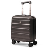 Aerolite 45x36x20cm EasyJet Cabin Suitcase – Underseat Hard Shell Carry On Luggage with 8 Spinner Wheels, TSA Lock & ABS Shell, Lightweight 28L Cabin Bag (Charcoal)
