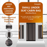 Aerolite 45x36x20cm EasyJet Cabin Suitcase – Underseat Hard Shell Carry On Luggage with 8 Spinner Wheels, TSA Lock & ABS Shell, Lightweight 28L Cabin Bag (Charcoal)