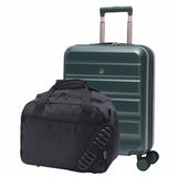 Aerolite 2-Piece Travel Bundle – 55x40x20/23cm Expandable Hard Shell Cabin Suitcase + 40x30x20cm Eco-Friendly Underseat Holdall, TSA Lock, Airline-Approved Lightweight Luggage Set (Green+Black)