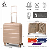 Aerolite 56x45x25cm Cabin Luggage – British Airways, Jet2 & Easyjet Upgrade Maximum Allowance – Lightweight Hard Shell 8-Wheel Suitcase with TSA Lock – 56.25L - Beige