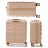 Aerolite 56x45x25cm Cabin Luggage – British Airways, Jet2 & Easyjet Upgrade Maximum Allowance – Lightweight Hard Shell 8-Wheel Suitcase with TSA Lock – 56.25L - Beige
