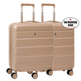 Aerolite 56x45x25cm Large Cabin Bag – Easyjet Large Cabin/Plus/Flexi, British Airways & Jet2 Maximum Cabin Luggage Size, Lightweight Hard Shell Suitcase with 8 Spinner Wheels, TSA Lock, 56L Capacity, 5-Year Warranty, Beige (Set of 2)