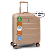 Aerolite 56x45x25cm Large Cabin Bag – Easyjet Large Cabin/Plus/Flexi, British Airways & Jet2 Maximum Cabin Luggage Size, Lightweight Hard Shell Suitcase with 8 Spinner Wheels, TSA Lock, 56L Capacity, 5-Year Warranty, Beige