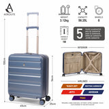 Aerolite 56x45x25cm Cabin Luggage – British Airways, Jet2 & Easyjet Upgrade Maximum Allowance – Lightweight Hard Shell 8-Wheel Suitcase with TSA Lock – 56.25L - Blue