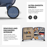 Aerolite 56x45x25cm Cabin Luggage – British Airways, Jet2 & Easyjet Upgrade Maximum Allowance – Lightweight Hard Shell 8-Wheel Suitcase with TSA Lock – 56.25L - Blue