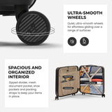 Aerolite 56x45x25cm Cabin Luggage – British Airways, Jet2 & Easyjet Upgrade Maximum Allowance – Lightweight Hard Shell 8-Wheel Suitcase with TSA Lock – 56.25L - Charcoal