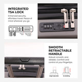 Aerolite 56x45x25cm Cabin Luggage – British Airways, Jet2 & Easyjet Upgrade Maximum Allowance – Lightweight Hard Shell 8-Wheel Suitcase with TSA Lock – 56.25L - Charcoal