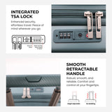 Aerolite 56x45x25cm Cabin Luggage – British Airways, Jet2 & Easyjet Upgrade Maximum Allowance – Lightweight Hard Shell 8-Wheel Suitcase with TSA Lock – 56.25L - Forest Green
