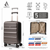 Aerolite 55x35x25cm Hard Shell Carry On Hand Cabin Luggage Suitcase with 4 Spinner Wheels & TSA Lock – Max Size Cabin Bag for Air Europa, Air France, ITA Airways, KLM & Transavia - Charcoal