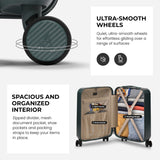 Aerolite 55x35x25cm Hard Shell Carry On Hand Cabin Luggage Suitcase with 4 Spinner Wheels & TSA Lock – Max Size Cabin Bag for Air Europa, Air France, ITA Airways, KLM & Transavia - Forest Green