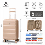 Aerolite 55x35x25cm Hard Shell Carry On Hand Cabin Luggage Suitcase with 4 Spinner Wheels & TSA Lock – Max Size Cabin Bag for Air Europa, Air France, ITA Airways, KLM & Transavia - Beige
