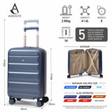 Aerolite 55x35x25cm Hard Shell Carry On Hand Cabin Luggage Suitcase with 4 Spinner Wheels & TSA Lock – Max Size Cabin Bag for Air Europa, Air France, ITA Airways, KLM & Transavia - Blue