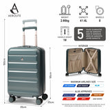 Aerolite 55x35x25cm Hard Shell Carry On Hand Cabin Luggage Suitcase with 4 Spinner Wheels & TSA Lock – Max Size Cabin Bag for Air Europa, Air France, ITA Airways, KLM & Transavia - Forest Green