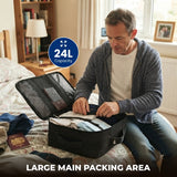Aerolite 40x30x20cm Ryanair & Wizz Air Cabin Backpack – Underseat Carry On Hand Luggage, Lightweight 24L Travel Rucksack with Luggage Strap, Approved for easyJet & More (Black)