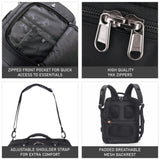 Aerolite 40x30x20cm Ryanair & Wizz Air Underseat Travel Backpack – Cabin Size Hand Luggage with USB Charging Port, RFID Pocket, Wet Compartment, YKK Zippers & Luggage Strap (Black)
