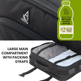 Aerolite 40x30x20cm Ryanair & Wizz Air Underseat Travel Backpack – Cabin Size Hand Luggage with USB Charging Port, RFID Pocket, Wet Compartment, YKK Zippers & Luggage Strap (Black)