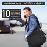 Aerolite 40x30x20cm Ryanair & Wizz Air Underseat Travel Backpack – Cabin Size Hand Luggage with USB Charging Port, RFID Pocket, Wet Compartment, YKK Zippers & Luggage Strap (Black)