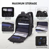 Aerolite 40x30x20cm Ryanair & Wizz Air Maximum Cabin Backpack – 24L Tactical Travel Rucksack, Water-Resistant Carry On Hand Luggage for Camping, Hiking & Flights (Black)