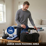 Aerolite 40x30x20cm Ryanair & Wizz Air Maximum Cabin Holdall – Lightweight 24L Underseat Carry On Hand Luggage Travel Bag with Shoulder Strap, Also Approved for Easyjet & More (Black)