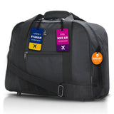 Aerolite 40x30x20cm Ryanair & Wizz Air Maximum Cabin Holdall – Lightweight 24L Underseat Carry On Hand Luggage Travel Bag with Shoulder Strap, Also Approved for Easyjet & More (Black)