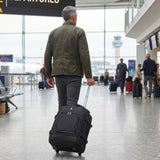 Aerolite Premium 40x30x20cm Ryanair & Wizz Air Trolley Backpack – Underseat Cabin Bag with Wheels, USB Charging Port, 24L Carry On Hand Luggage, Recycled Travel Rucksack (Black)