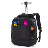 Aerolite Premium 40x30x20cm Ryanair & Wizz Air Trolley Backpack – Underseat Cabin Bag with Wheels, USB Charging Port, 24L Carry On Hand Luggage, Recycled Travel Rucksack (Black)