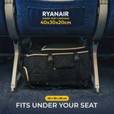 Aerolite Premium 40x30x20cm Ryanair & Wizz Air Quilted Trolley Backpack – Underseat Cabin Bag with Wheels, USB Charging Port, 24L Carry On Hand Luggage, Showerproof Travel Rucksack (Black)