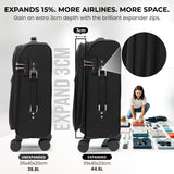 Aerolite Premium 3 Piece Expandable Travel Luggage Set – Cabin, 28” Large & 32” Extra Large Suitcases with TSA Lock & Spinner Wheels (Black)
