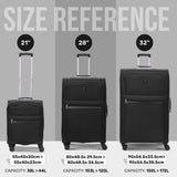 Aerolite Premium 3 Piece Expandable Travel Luggage Set – Cabin, 28” Large & 32” Extra Large Suitcases with TSA Lock & Spinner Wheels (Black)