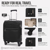 Aerolite Premium Expandable Cabin Luggage 55x40x20/23cm Ryanair Priority Max Carry On Suitcase with Reinforced Metal Frame, TSA Lock, Silent Spinner Wheels & Anti-Microbial Interior – Lightweight Luxury Soft Shell Hand Luggage
