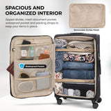 Aerolite Premium 3 Piece Expandable Travel Luggage Set – Cabin, 28” Large & 32” Extra Large Suitcases with TSA Lock & Spinner Wheels (Black)