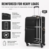 Aerolite Premium 28 Inch Expandable Large Suitcase 103L-120L Lightweight Soft Shell Checked Luggage with Reinforced Metal Frame, Japanese YKK Zips, TSA Lock & Silent Dual Spinner Wheels