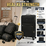 Aerolite Premium 28 Inch Expandable Large Suitcase 103L-120L Lightweight Soft Shell Checked Luggage with Reinforced Metal Frame, Japanese YKK Zips, TSA Lock & Silent Dual Spinner Wheels