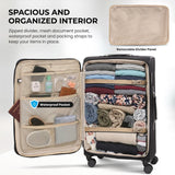 Aerolite Premium 3 Piece Expandable Travel Luggage Set – Cabin, 28” Large & 32” Extra Large Suitcases with TSA Lock & Spinner Wheels (Black)