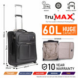 Aerolite 56x45x25cm Easyjet Large Cabin, British Airways Jet2 Maximum Allowance Lightweight 2 Wheel Carry On Hand Cabin Luggage Bag Suitcase 56x45x25 with TSA Approved Lock Black (Set of 2)