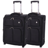 Aerolite Expandable (55x40x20cm) to (55x40x23cm) Ryanair (Priority) Maximum Allowance Lightweight Cabin Hand Luggage 2 Wheels, Approved for Ryanair Priority, Lufthansa, Turkish Airlines, and Many More - Aerolite UK