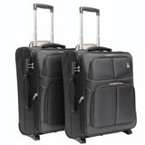 Aerolite Expandable (55x40x20cm) to (55x40x23cm) Ryanair (Priority) Maximum Allowance Lightweight Cabin Hand Luggage 2 Wheels, Maximum Size for Ryanair Priority, Wizz Air Priority, Lufthansa (Set of 2) - Aerolite UK