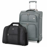 Aerolite Ryanair & Wizz Air Cabin Luggage Set – 55x40x20cm Expandable to 55x40x23cm Soft Shell Suitcase with TSA Lock & 2 Wheels + 40x30x20cm Underseat Holdall, Priority Max Size Carry-On Bundle