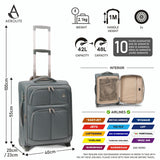 Aerolite Expandable 55x40x20cm to 55x40x23cm Ryanair Priority, Wizz Air Priority, Lufthansa Max Size Lightweight Soft Shell Carry On Hand Cabin Luggage Suitcase with 2 Wheels