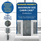 Aerolite Expandable 55x40x20cm to 55x40x23cm Ryanair Priority, Wizz Air Priority, Lufthansa Max Size Lightweight Soft Shell Carry On Hand Cabin Luggage Suitcase with 2 Wheels