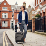 Aerolite Expandable 55x40x20cm to 55x40x23cm 4-Wheel Cabin Suitcase – MAX Size for Ryanair Priority & Wizz Air, Lufthansa, Ultra Lightweight Soft Shell Carry On with TSA Lock