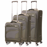 Aerolite 3 Piece Lightweight Soft Shell Luggage Set – 4 Wheel Expandable Suitcases with TSA Locks, Cabin 55x40x20/23cm, Medium 26”, Large 30” – Durable Travel Bags in Midnight Fern