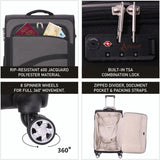 Aerolite suitcase with TSA lock and 360-degree wheels